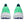 Green and blue running shoes with white soles on a white background