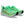 Green running shoes with black accents on a white background