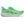 Green ASICS running shoe on a white background