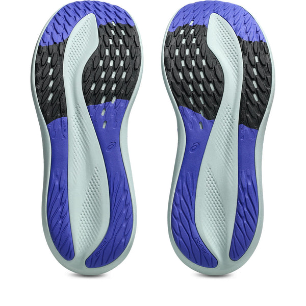 Cobalt blue and black rubber is sued on the outsole. 