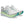 A grey and teal Asics logo is in the middle of the upper on both sides. 
