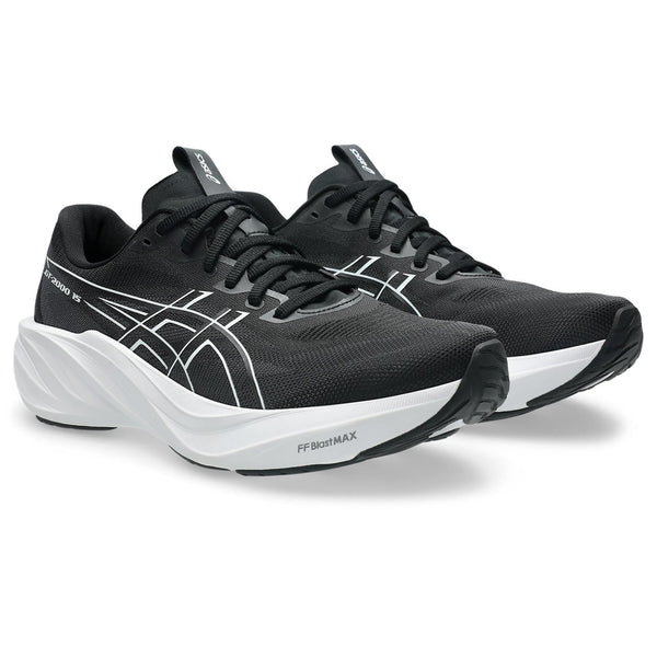 A outline of a white asics logo is in the middle of the upper on both sides.
