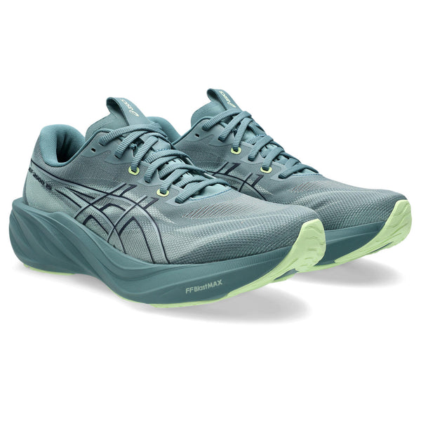 A black outline of an asics logo is in the middle of the upper on both sides. 