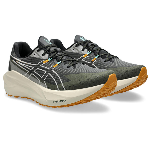 A white outline of an asics logo is in the middle of the upper on both sides.