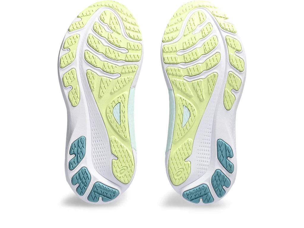 Bottom (outer sole) view of the Women's Kayano 30 in Piedmont Grey/Gris Blue