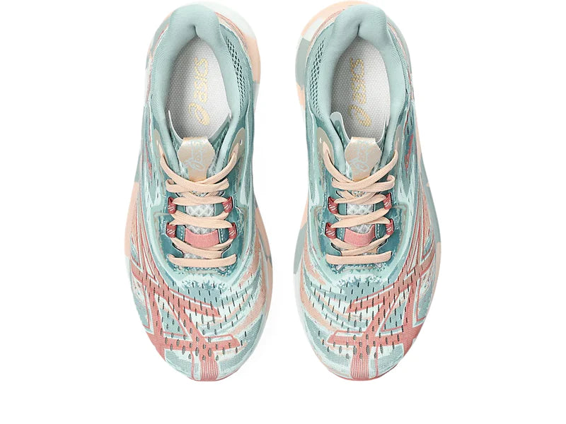 Top view of the Women's Noosa Tri 15 in Pure Aqua/Pale Apricot