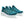 The entire upper of this running shoe is teal and that includes the laces.