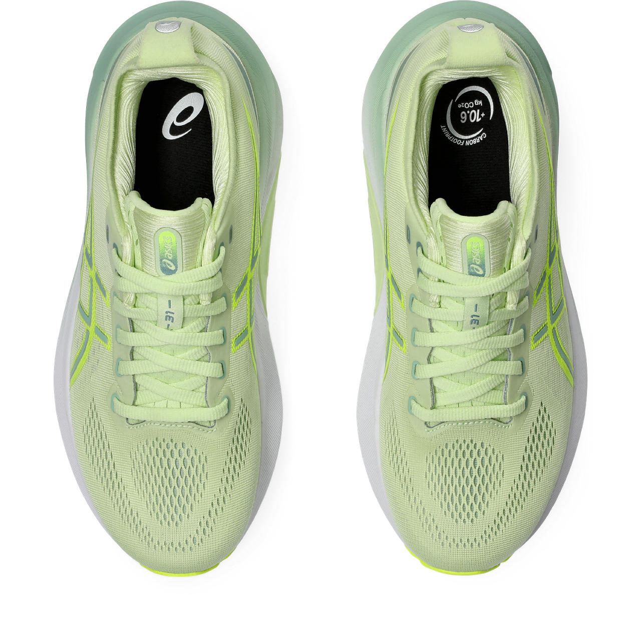 The Matcha green shoe laces of this women's Kayano 31 matches the upper