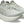 Light gray running shoes with a brand logo on a white background