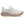 White running shoe with a beige sole on a white background.