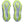 Close-up of a pair of gray and green athletic shoes on a white background