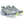 A pair of gray Nova Blast running shoes with green accents on a white background.
