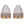 Back view of a pair of shoes with a white mesh upper and brown sole on a white background.