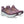 Grey and purple ASICS running shoe with white sole on a white background