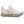 Off white ASICS running shoe with brown accents on a white background