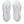 Close-up of white athletic shoes with tread pattern on a white background