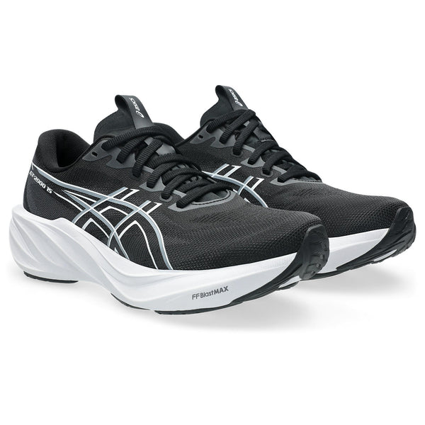 A outline of a white asics logo is in the middle of the upper on both sides.