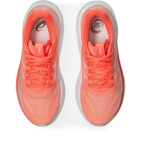 Orange laces are used to match the upper.