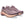 Purple running shoe with a beige sole on a white background