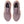 Purple running shoe with a beige sole on a white background