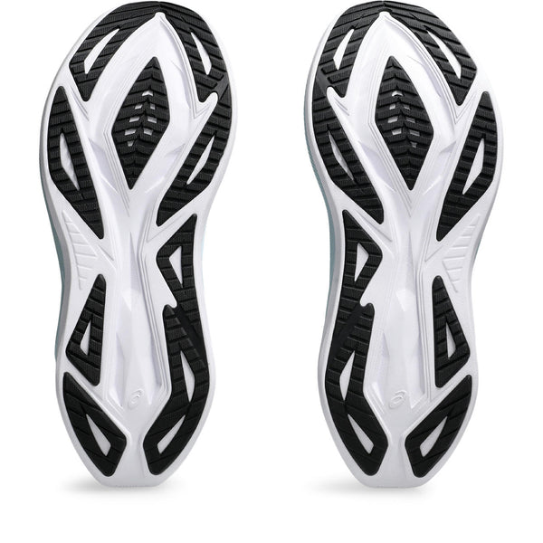 The outole of these ASICS running shoes have rubber in the best locations to limit weight and improve durability.