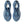 The lace holes on this shoe are highlighted with navy blue reinforecments.