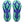 Blue and green athletic shoe sole on a white background