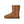 Calf height tan slipper boot on a white background