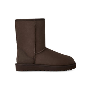 Deep brown calf length slipper boot