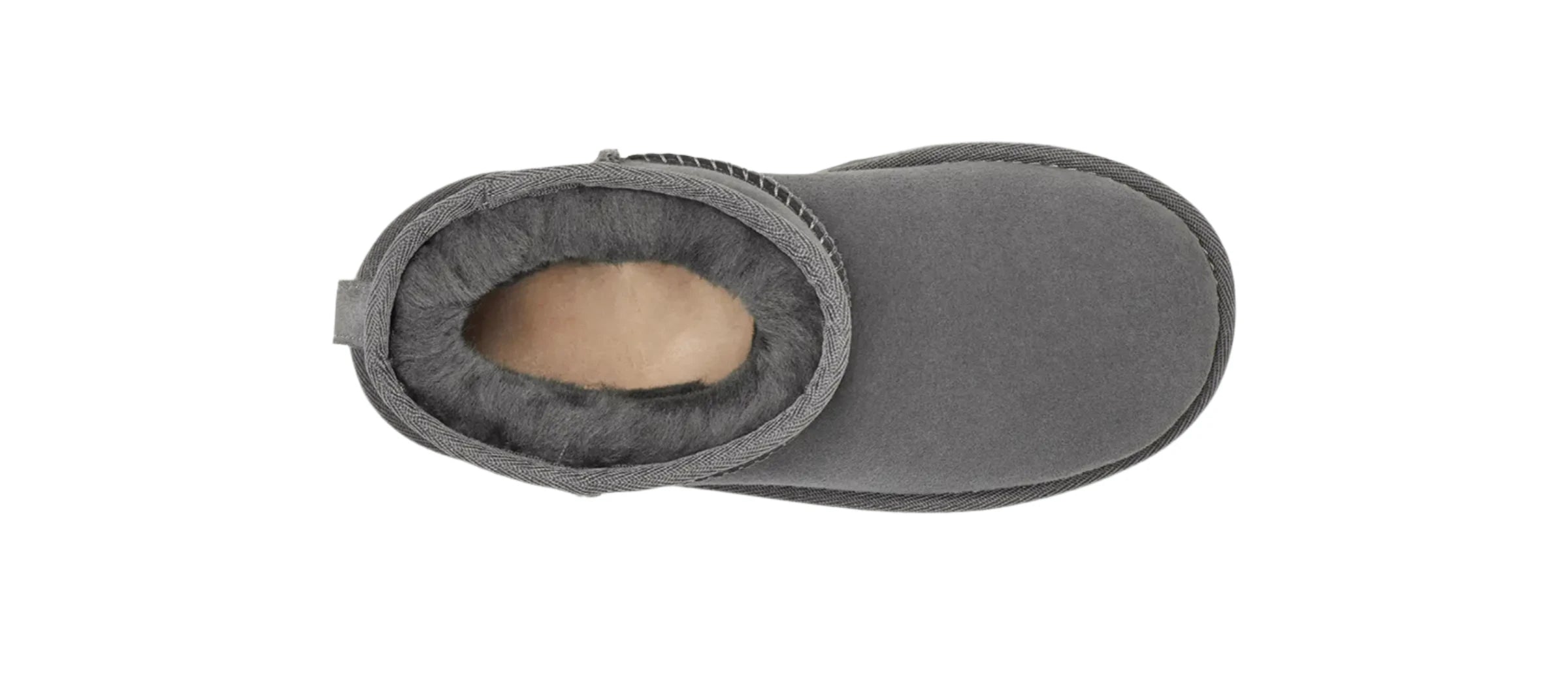 The sheepskin lining in this Grey Ugg Classic is also grey