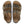 The upper of this shoe is two large straps with buckles on the lateral sides and a large strap around the heel with a buckle. 