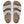 The upper of this shoe is two large straps with buckles on the lateral sides. 
