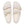 The buckles on the straps of this sandal are off-white and the sole of the shoe has Birkenstock printed vertically. 
