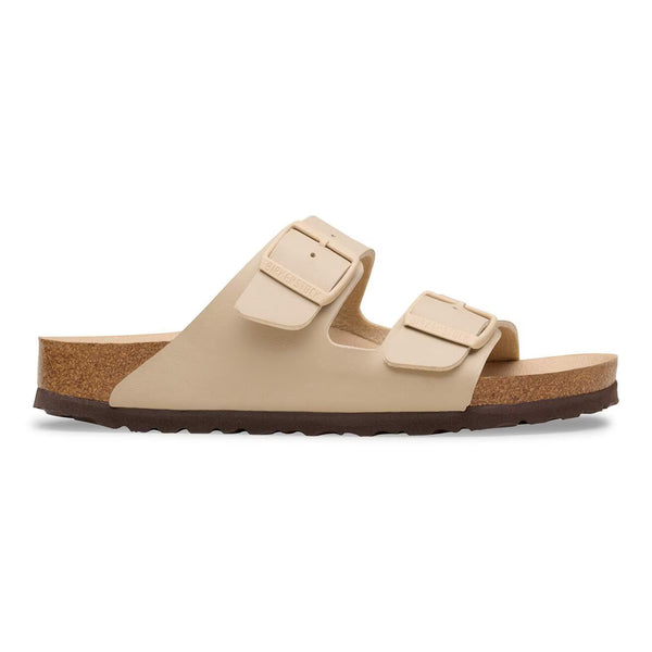 Tan 2 strap sandal on a white background