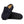 Navy suede loafer style clog on a white background