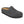 Charcoal grey suede clog on a white background