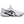 The lateral side of a Men's ASICS tennis shoe that is all white with a black logo.