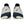 White running shoes with green logo and black soles on a white background