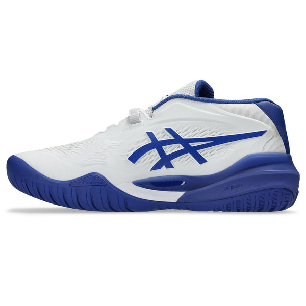 A cobalt Asics logo is in the middle of the upper on both sides. 