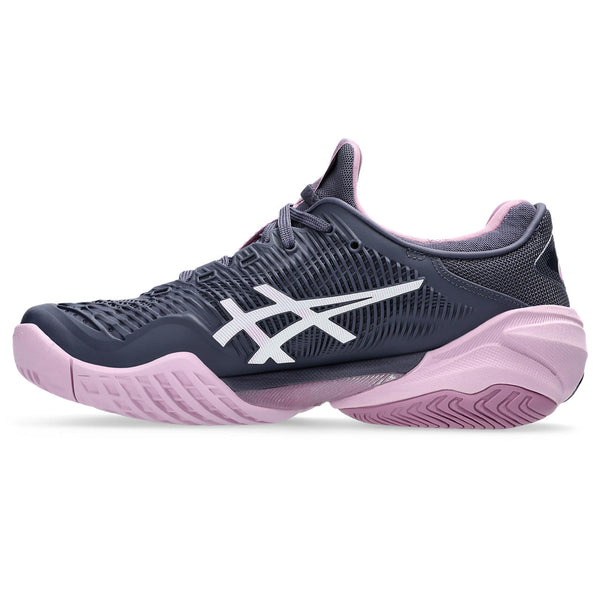 The medial side of a women's Court FF 3 tennis shoes with a durable upper.