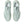 Pair of light gray running shoes with Asics logo on a white background.