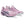 Pink athletic shoes with white soles on a white background