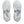 Close-up of white athletic shoes with tread pattern on a white background