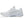 White athletic shoe with brand logo on a white background