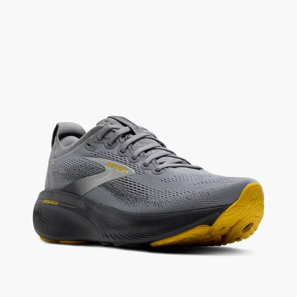 Grey running shoe on white background