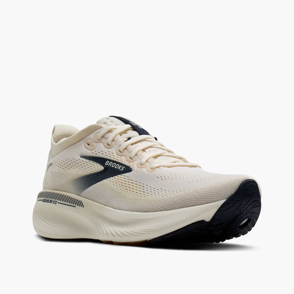 Cream running shoe on white background