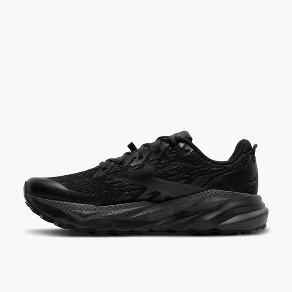 all black running shoe on white background