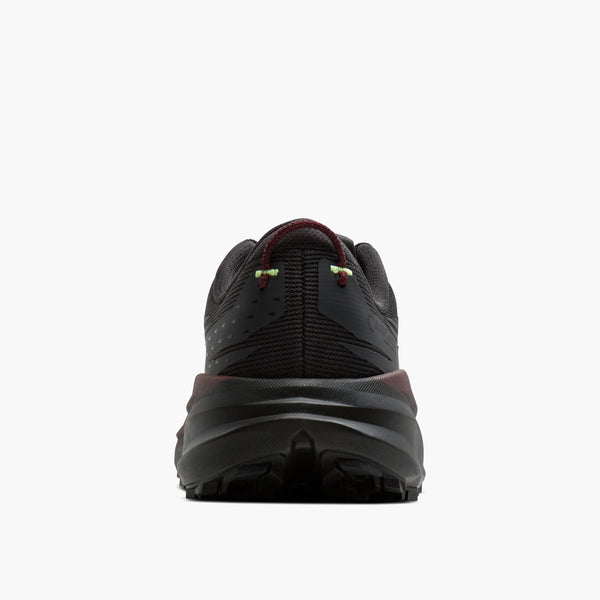 Black hiking shoe on a white background