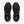 Black running shoes with visible branding on a white background