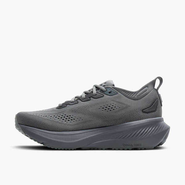 Blue running shoe on a white background